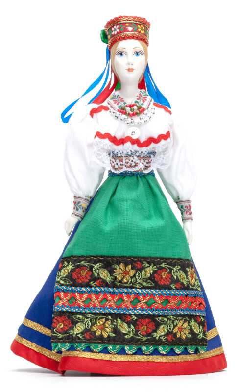 270 mm Estonian Girl Doll in a Traditional Dress Porcelain Statue (by Le Russe)