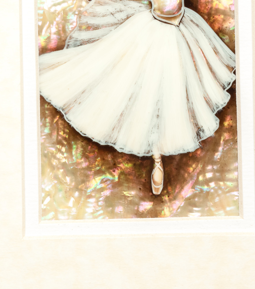 190x275mm Ballerina hand painted on Nacre Fedoscino painting (by Tatiana Fedoscino Arts)
