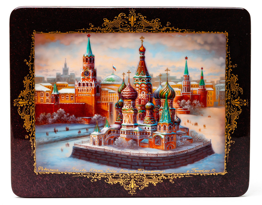 200x160mm Saint Basil Cathedral hand painted lacquered jewelery box (by Panferoff Studio)