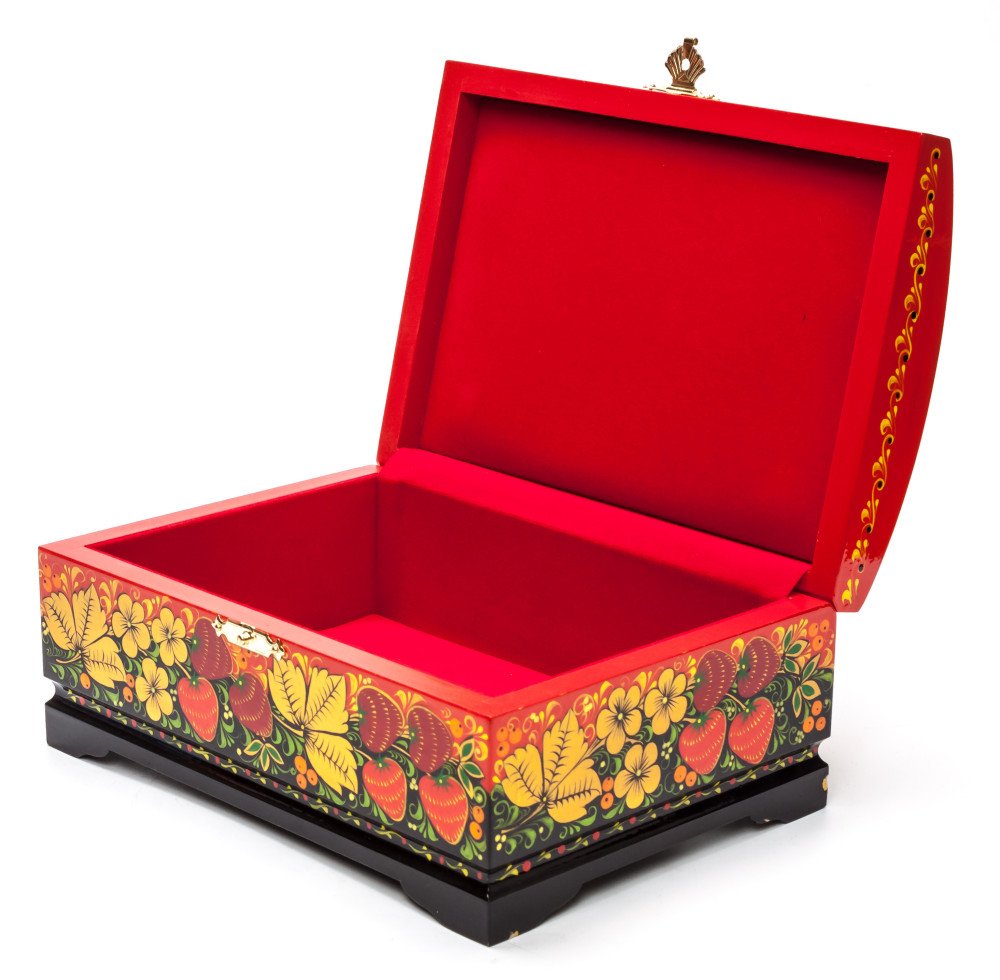 200x140 mm Khokhloma Painting Jewellery Wooden Box