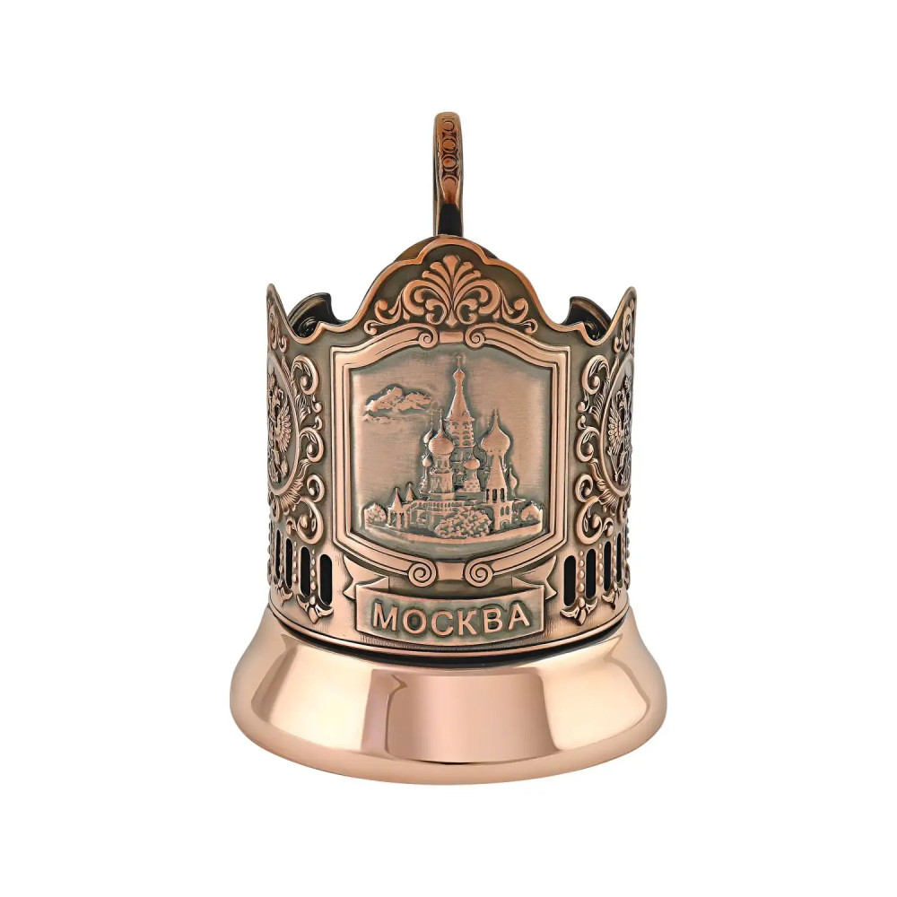 Shop Tea Glass Holders Saint Basil Cathedral copper tea glass holder with crystal glass online at Skazka.site | Eligible for fast shipping and free returns. Saint Basil Cathedral copper tea glass holder with crystal glass