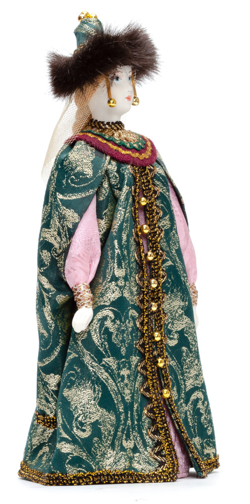 Russian Beauty hand made Porcelain Doll in a Fur Hat - 11 Inches (by Le Russe)