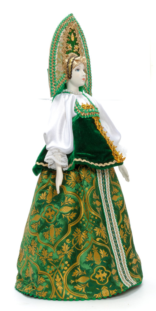 The Princess in a Green Dress hand-sewn Porcelain Doll - 21 Inches