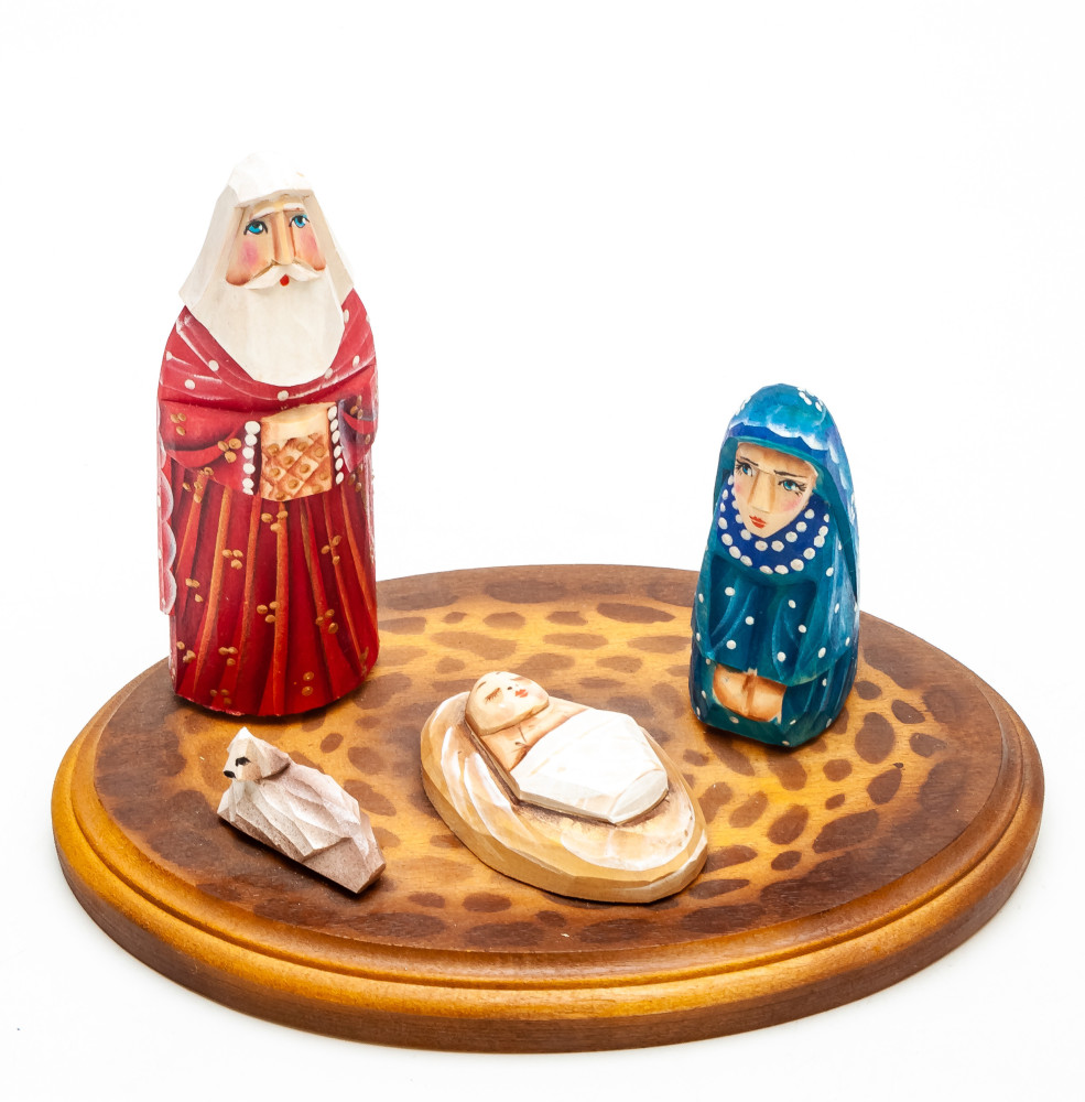 Nativity Set of 4 handpainted Carving Wooden Figures