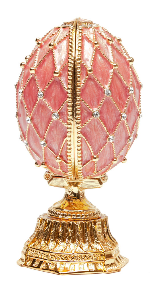 90 mm Pink Lattice Easter Egg with the Basket