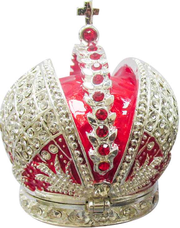 Шкатулка "Корона", цвет красный
