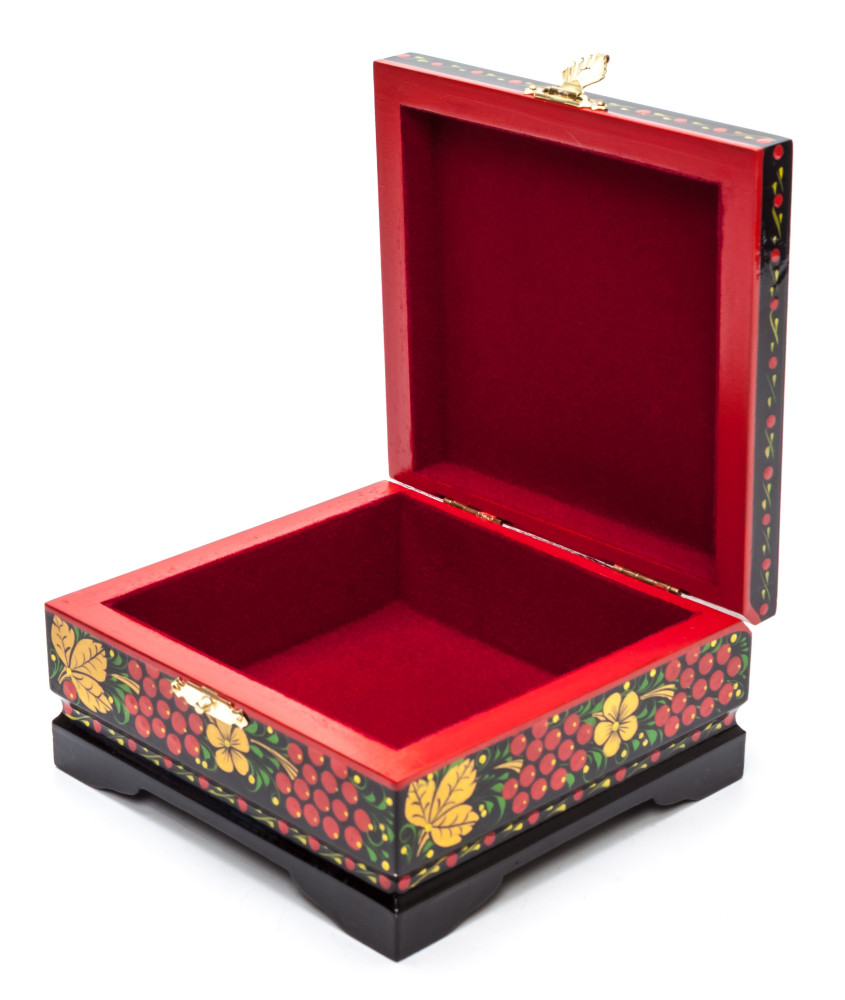 120x115 mm Khokhloma Painting Jewellery Wooden Box
