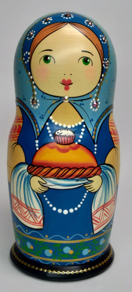Shop Exclusive Nesting Dolls 160 mm Mistress with Bread and Salt hand painted Traditional Russian Wooden Matryoshka doll 5 pcs (by Igor Malyutin) online at Skazka.site | Eligible for fast shipping and free returns. 160 mm Mistress with Bread and Salt hand painted Traditional Russian Wooden Matryoshka doll 5 pcs (by Igor Malyutin)