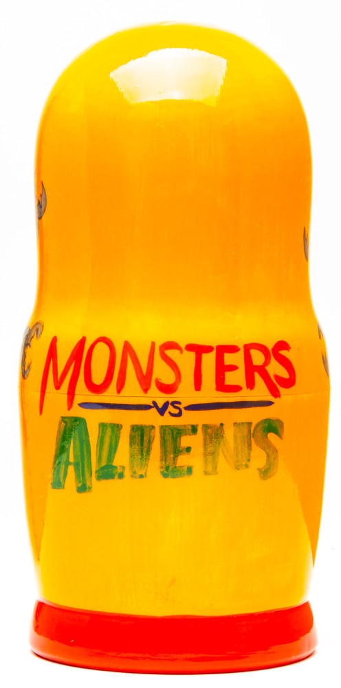 180mm Monsters vs. Aliens Hand Painted Matryoshka Doll 5 pcs (by Konstantin Studio)