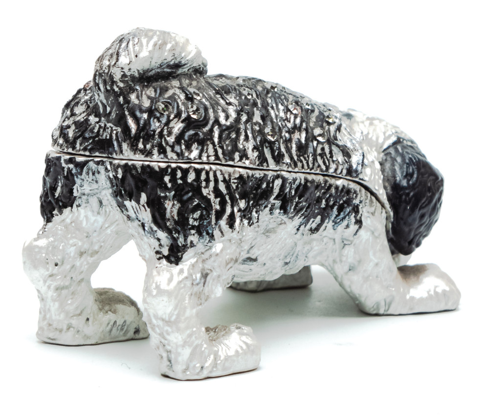 40 mm Black Puppy Jewellery Box
