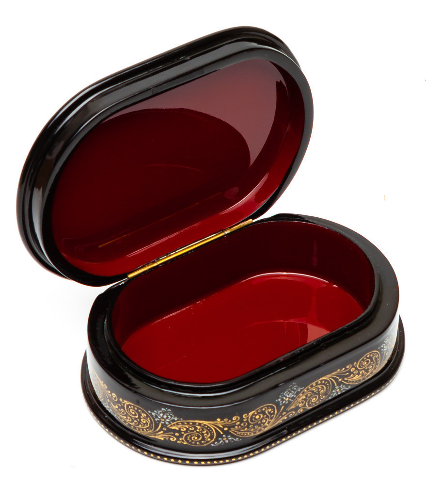 100x70mm Troika hand painted lacquered box from Palekh (by Pavel Studio)