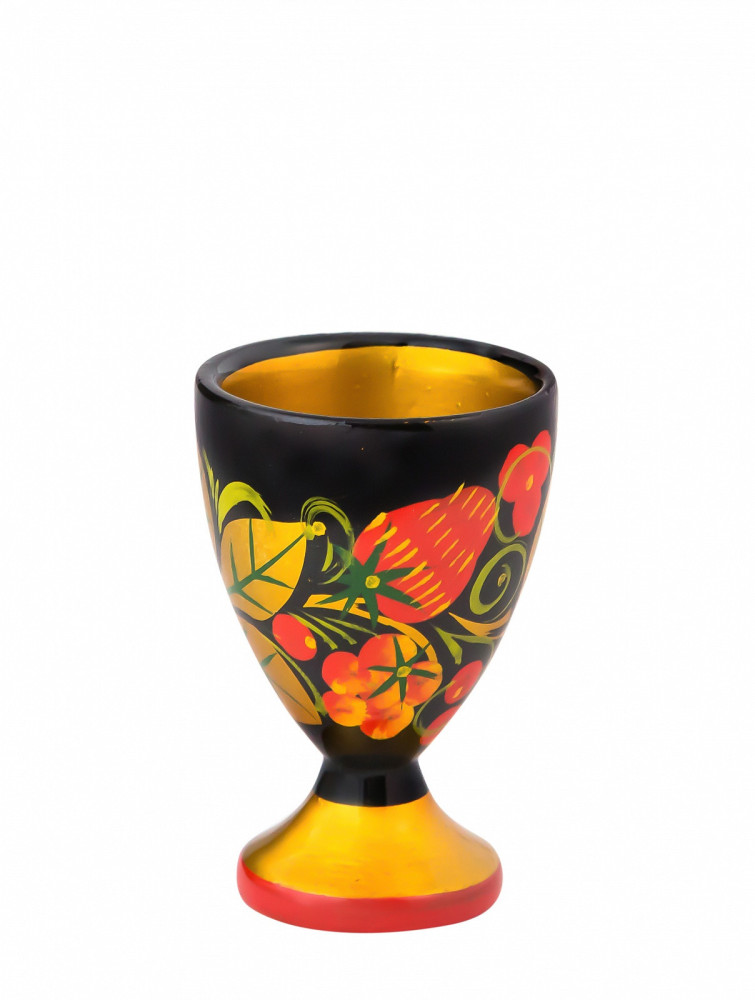 60x40 mm Khokhloma hand painted wooden Shot Glass (by Golden Khokhloma)