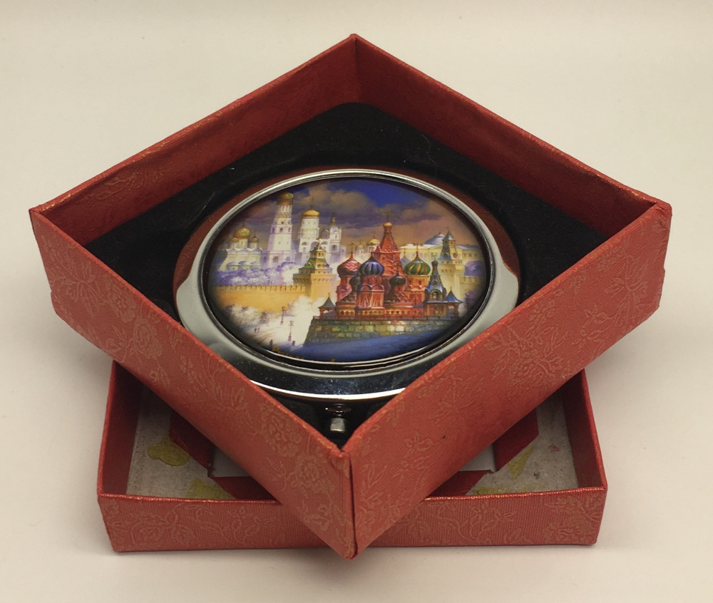 Compact Mirror with Winter Moscow