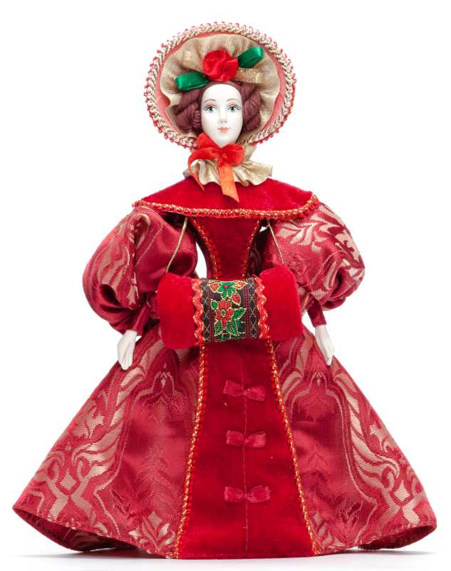 Russian Girl hand made Porcelain Doll in a 19th century Winter Dress - 11 Inches (by Le Russe)