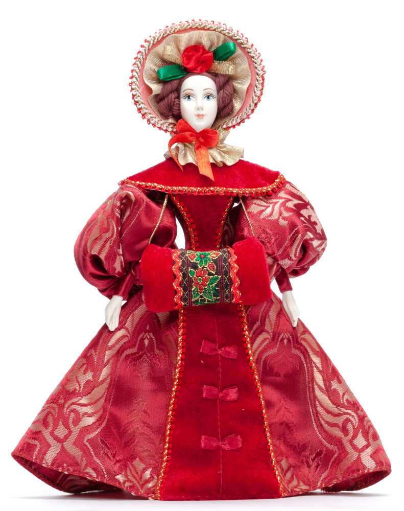 Russian Girl hand made Porcelain Doll in a 19th century Winter Dress - 11 Inches (by Le Russe)