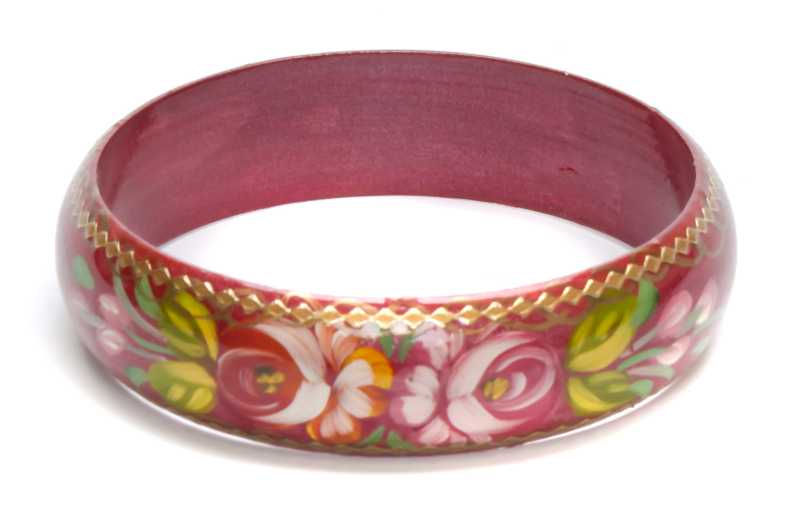 80x20 mm Zhostovo Hand Painted Bracelet (by Lada Workshop)