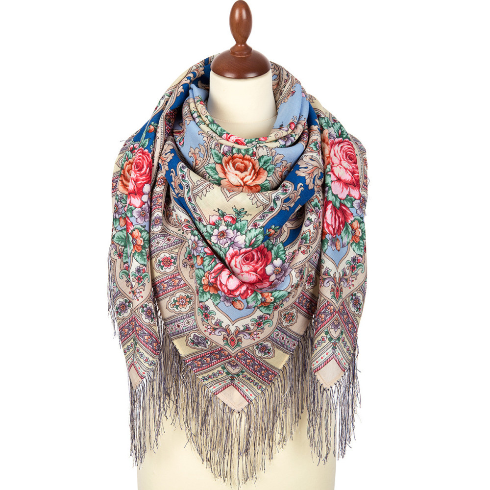 Shop Woolen Scarves with Silk Fringe 125x125 cm Платок «Таинственный образ» online at Skazka.site | Eligible for fast shipping and free returns. Платок «Таинственный образ»