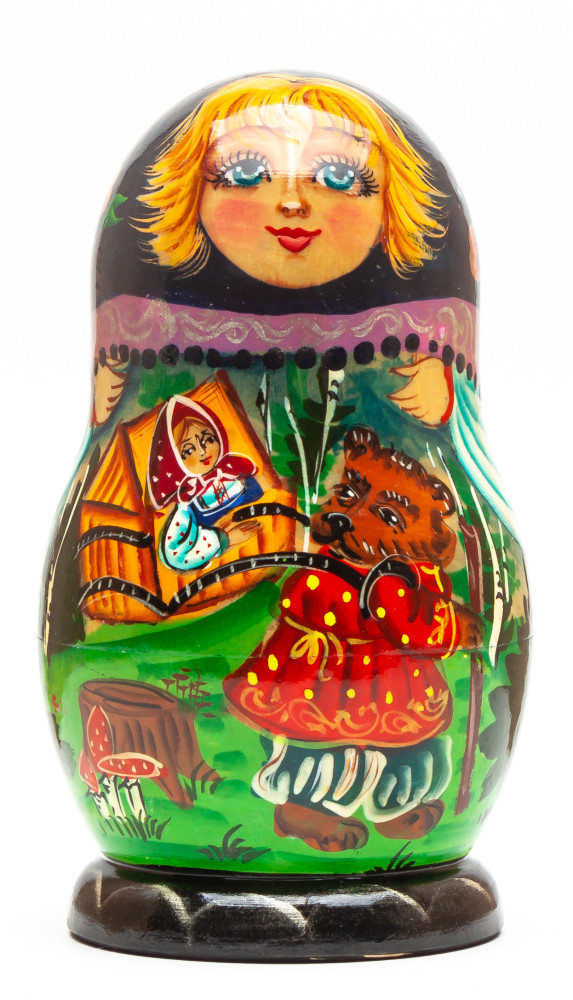Shop Exclusive Nesting Dolls 140 mm Masha and The Bear hand painted on Wooden Matryoshka doll 5 pcs (by Valeria Crafts) online at Skazka.site | Eligible for fast shipping and free returns. 140 mm Masha and The Bear hand painted on Wooden Matryoshka doll 5 pcs (by Valeria Crafts)