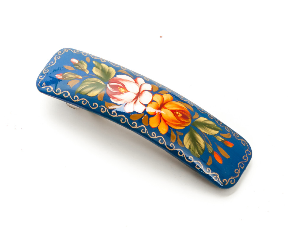 Lada Hair Clip Hand Painted Zhostovo Art