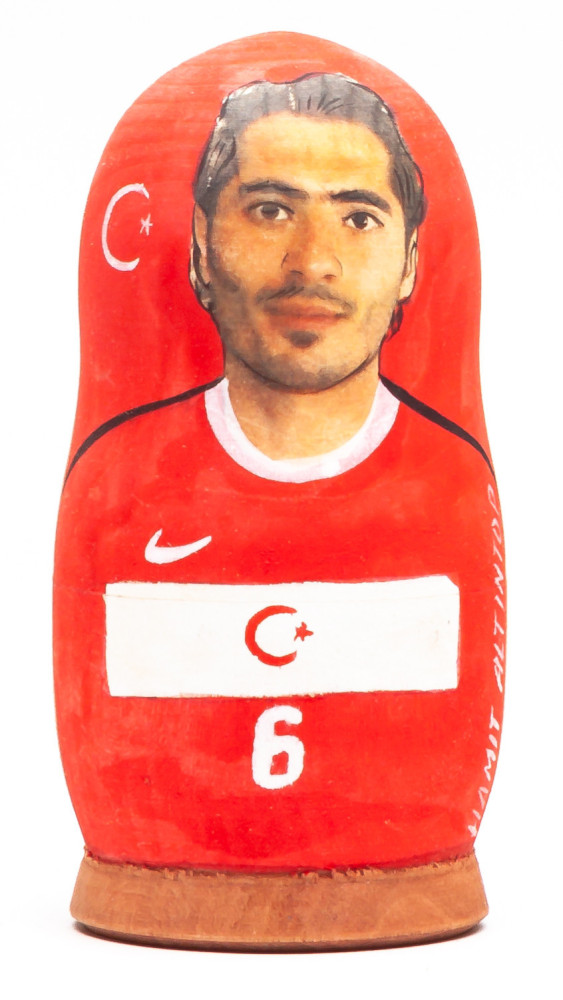 100mm Hamit Altintop from Turkey Hand Painted Matryoshka Doll 5 pcs (by Konstantin Studio)