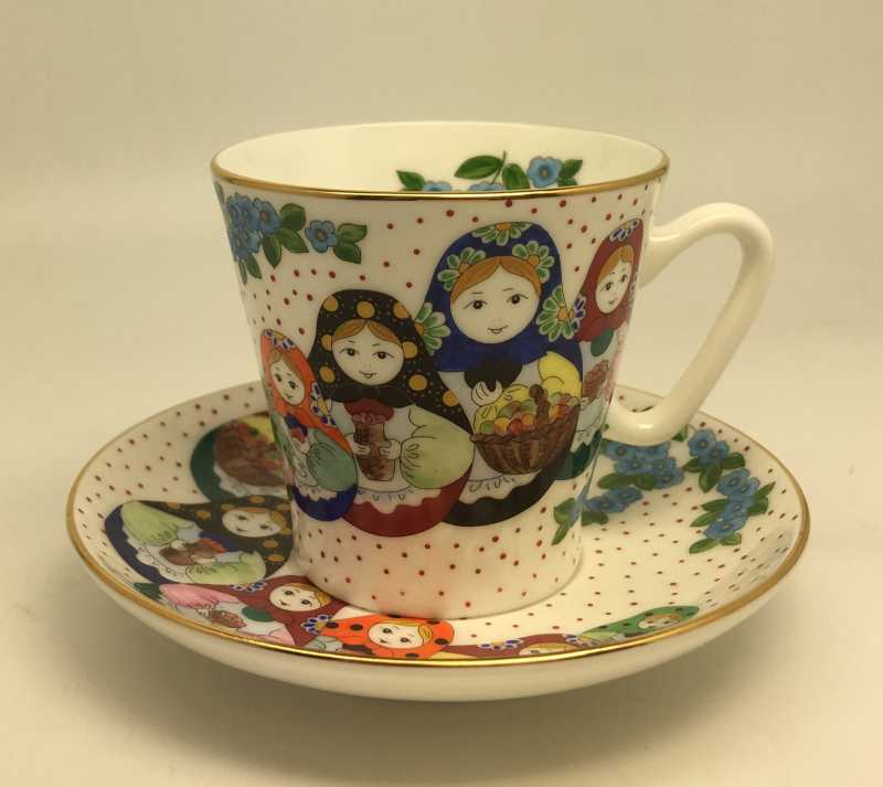 Nesting Dolls Hand Painted Coffee Cup