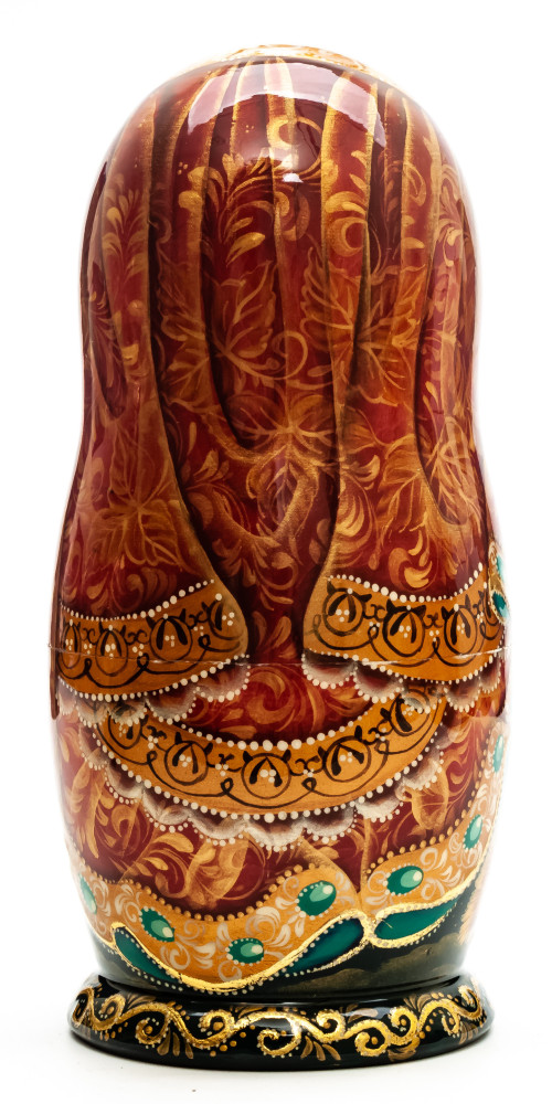 200mm Christmas Day hand painted Matryoshka round Doll 5pcs (by Skazka)