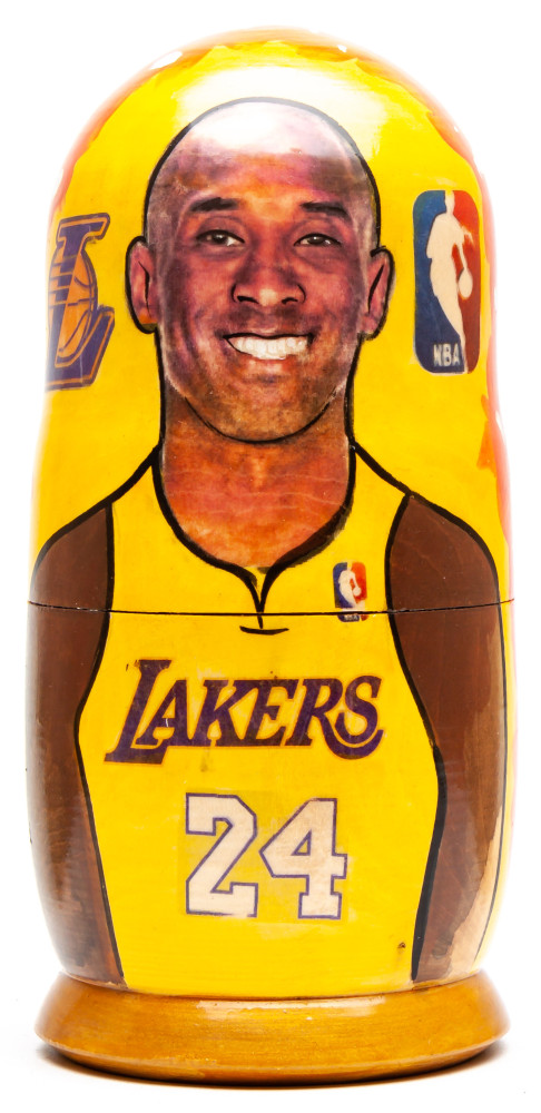 180mm Koby Bryant from Los Angeles Lakers Hand Painted Matryoshka Doll 5 pcs (by Konstantin Studio)