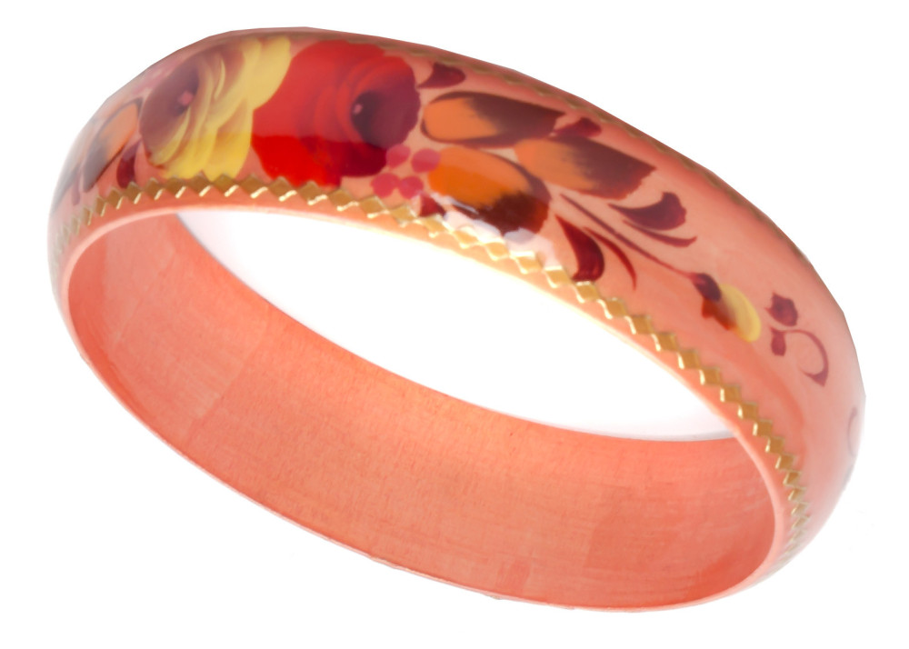 80x20 mm Zhostovo Hand Painted Bracelet (by Lada Workshop)