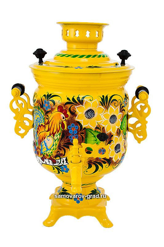Country Rooster Hand Painted Electric Samovar Kettle