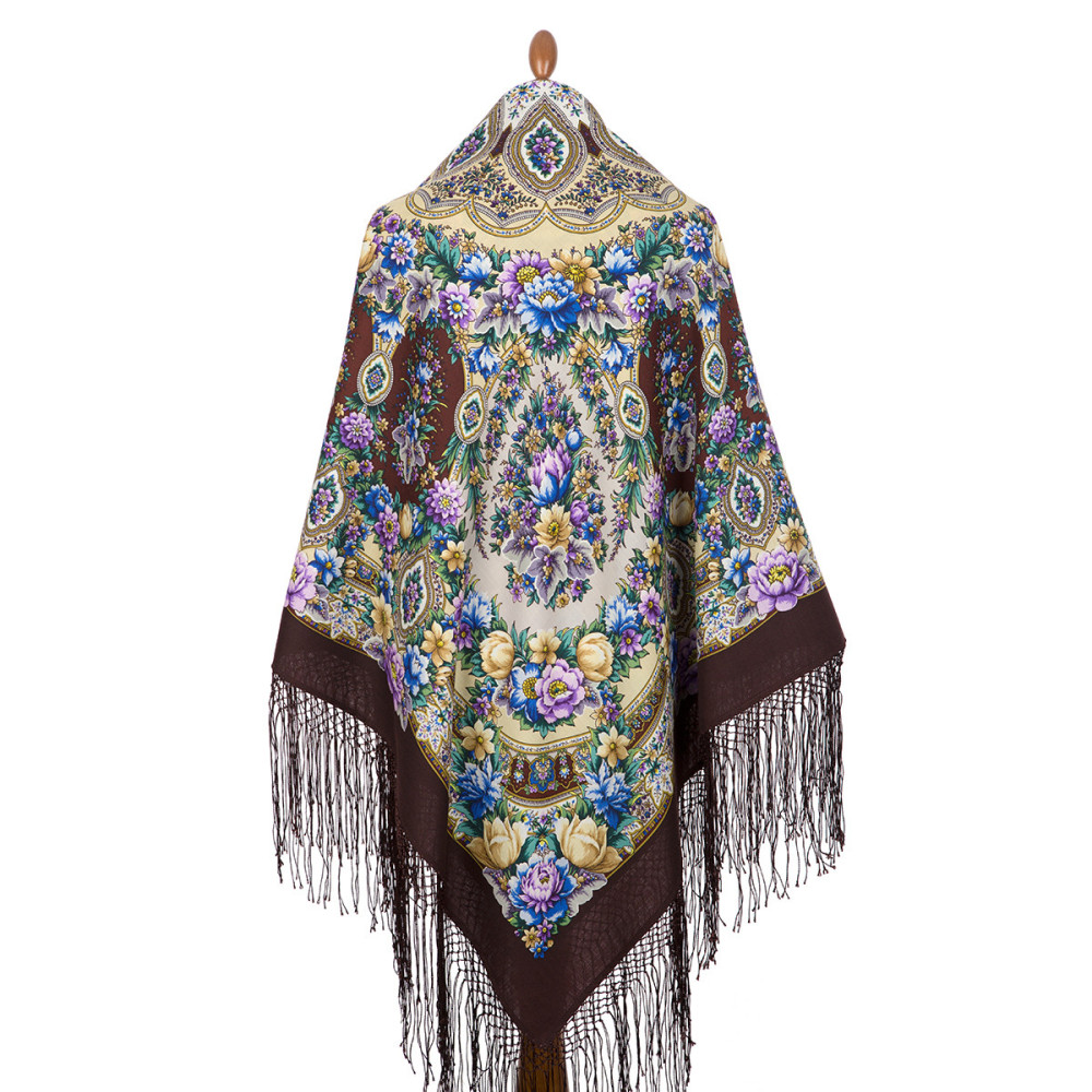 Shop Thick Woolen Fabric Shawls with Silk Fringe 148x148 cm Шаль «Злато-серебро» online at Skazka.site | Eligible for fast shipping and free returns. Шаль «Злато-серебро»
