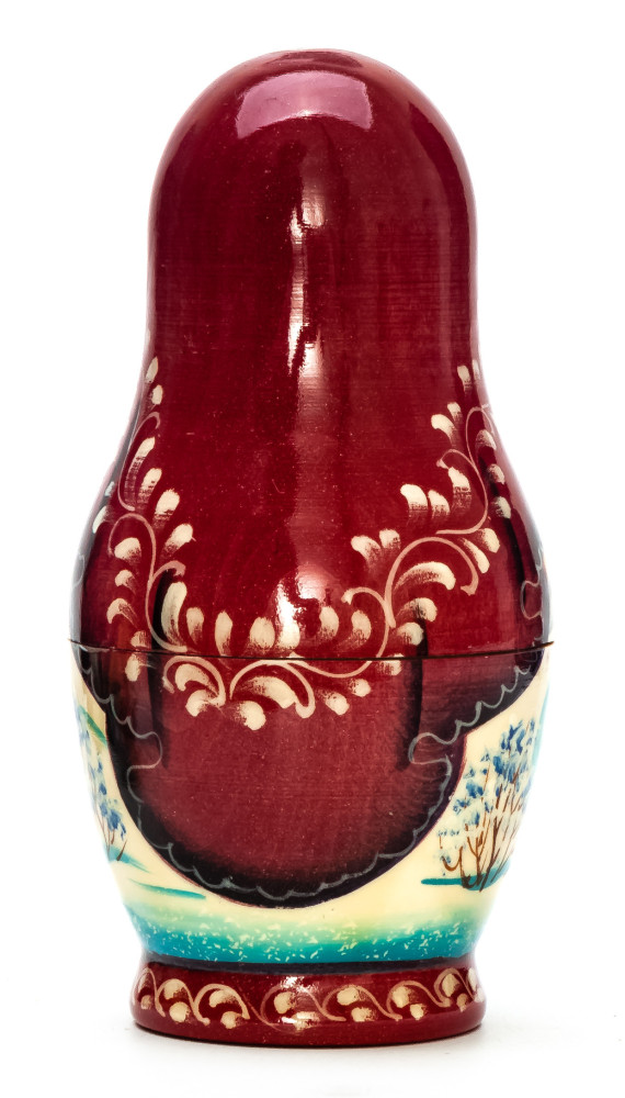 110mm Russian Troika hand painted Matryoshka doll 5pcs