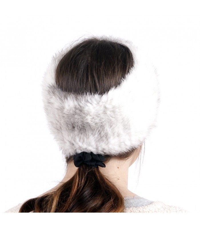 Cross Knitted Mink Fur Headband