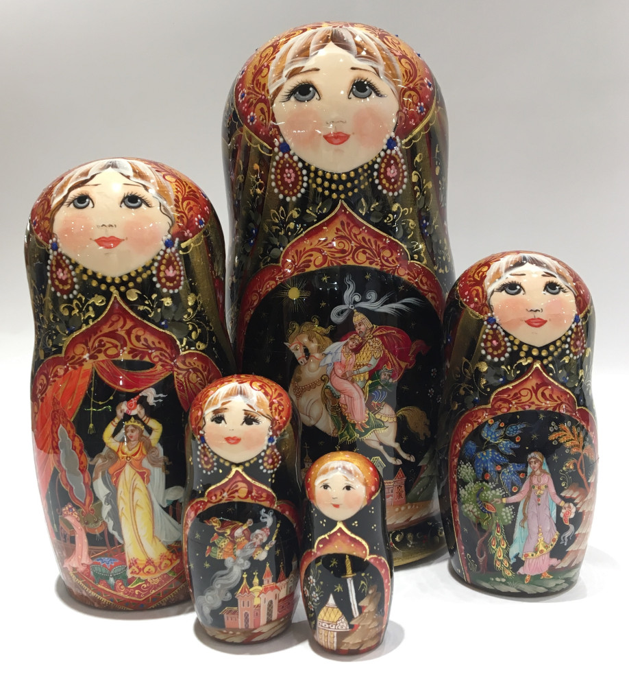 Shop Exclusive Nesting Dolls 200 mm Ruslan and Ludmila Fairy tale scenes hand painted wooden Matryoshka doll 5 pcs (by A Studio) online at Skazka.site | Eligible for fast shipping and free returns. 200 mm Ruslan and Ludmila Fairy tale scenes hand painted wooden Matryoshka doll 5 pcs (by A Studio)
