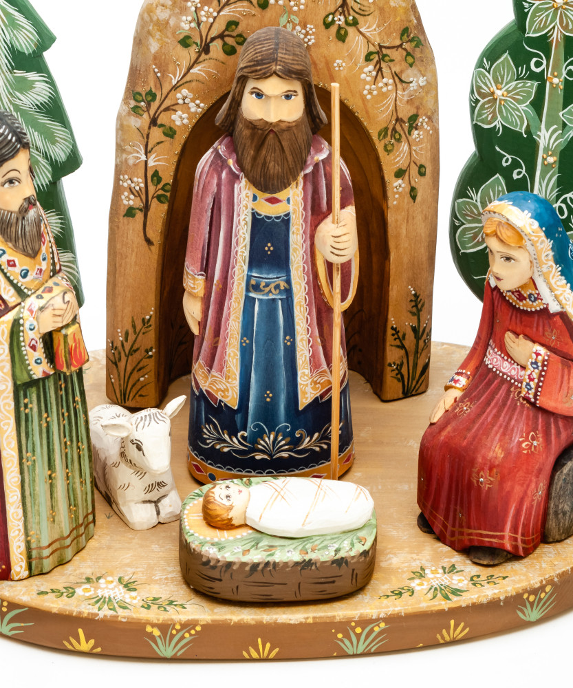 Nativity Set of 8 handpainted Carving Wooden Figures