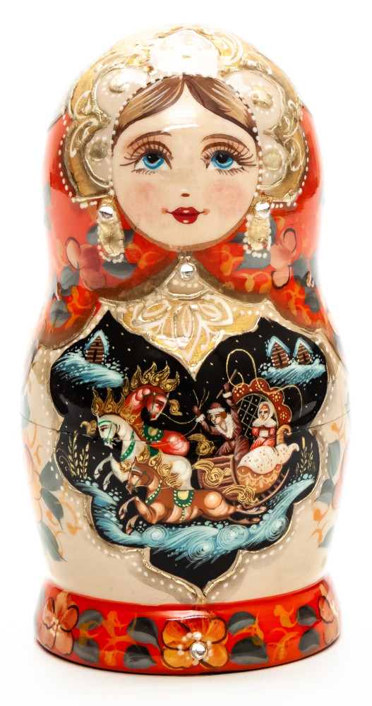 Shop Exclusive Nesting Dolls 130 mm Russian Troika hand painted on wooden Matryoshka doll 5 pcs (by A Studio) online at Skazka.site | Eligible for fast shipping and free returns. 130 mm Russian Troika hand painted on wooden Matryoshka doll 5 pcs (by A Studio)