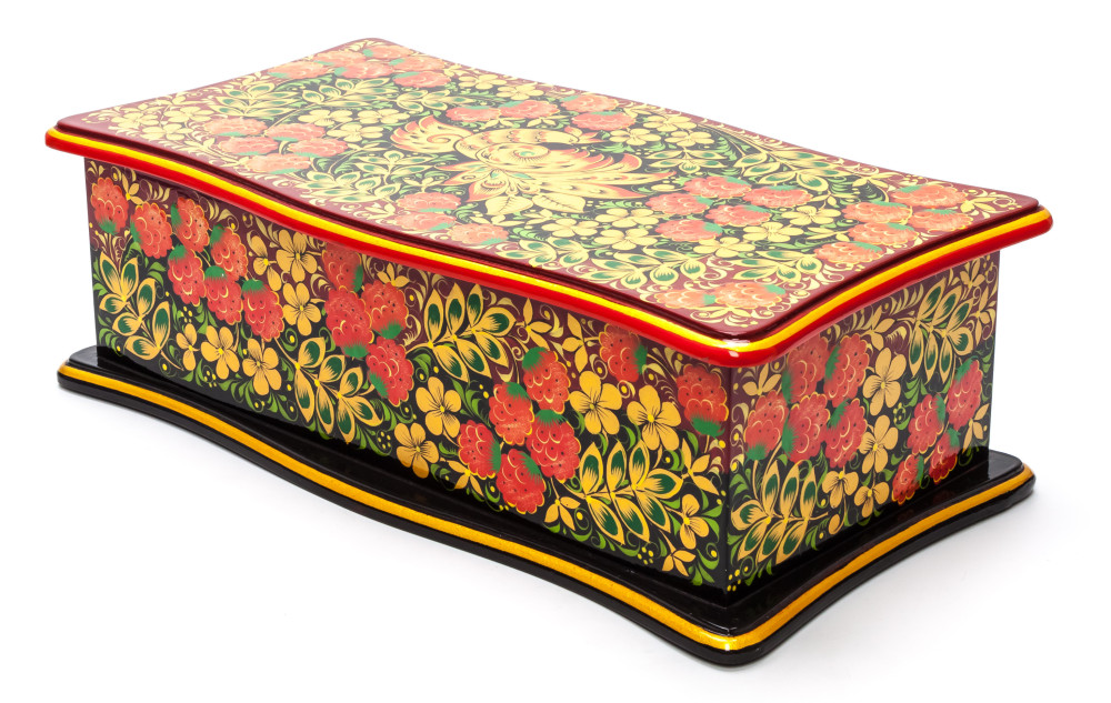 300x180 mm Khokhloma Painting Jewellery Wooden Box