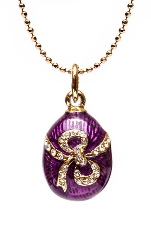 Bow Violet Egg Pendant