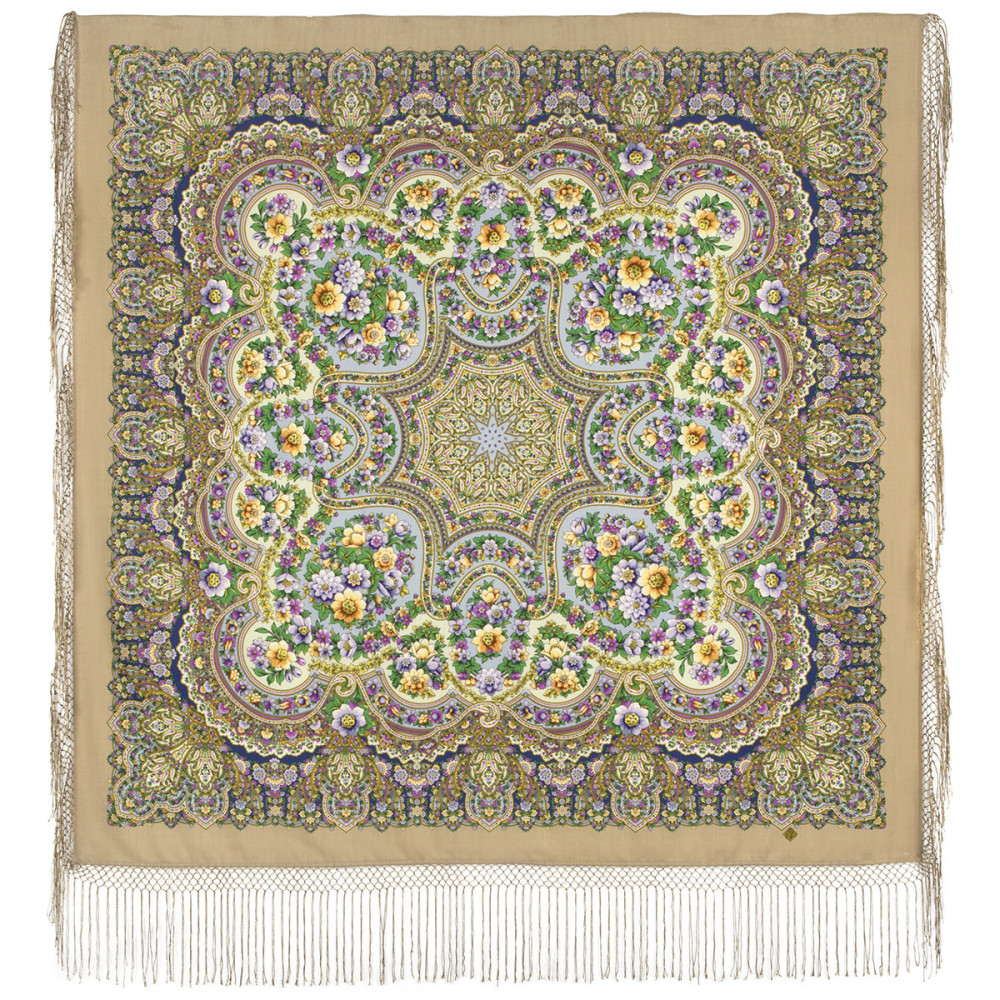 Shop Thick Woolen Fabric Shawls with Silk Fringe 148x148 cm Шаль «Идиллия» online at Skazka.site | Eligible for fast shipping and free returns. Шаль «Идиллия»