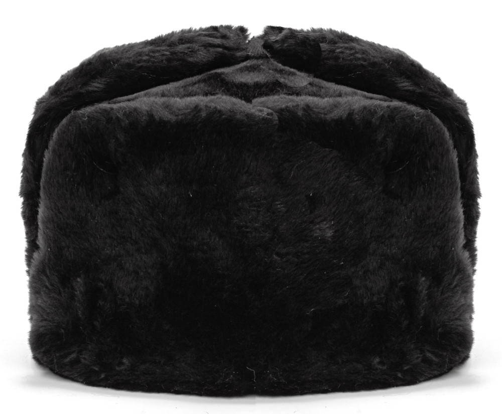 Russian Ushanka Winter Hat (black, any size)