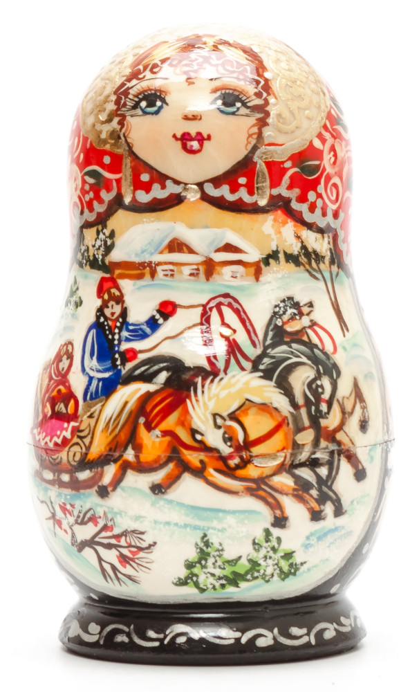 Shop Exclusive Nesting Dolls 120 mm Russian Troika hand painted on Wooden Matryoshka doll 5 pcs (by Valeria Crafts) online at Skazka.site | Eligible for fast shipping and free returns. 120 mm Russian Troika hand painted on Wooden Matryoshka doll 5 pcs (by Valeria Crafts)