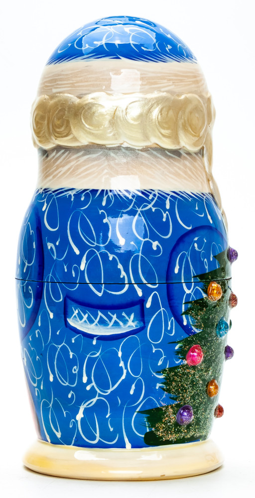 170 mm Santa Claus with a Bag hand painted wooden Matryoshka Doll 5 pcs (by A Studio)