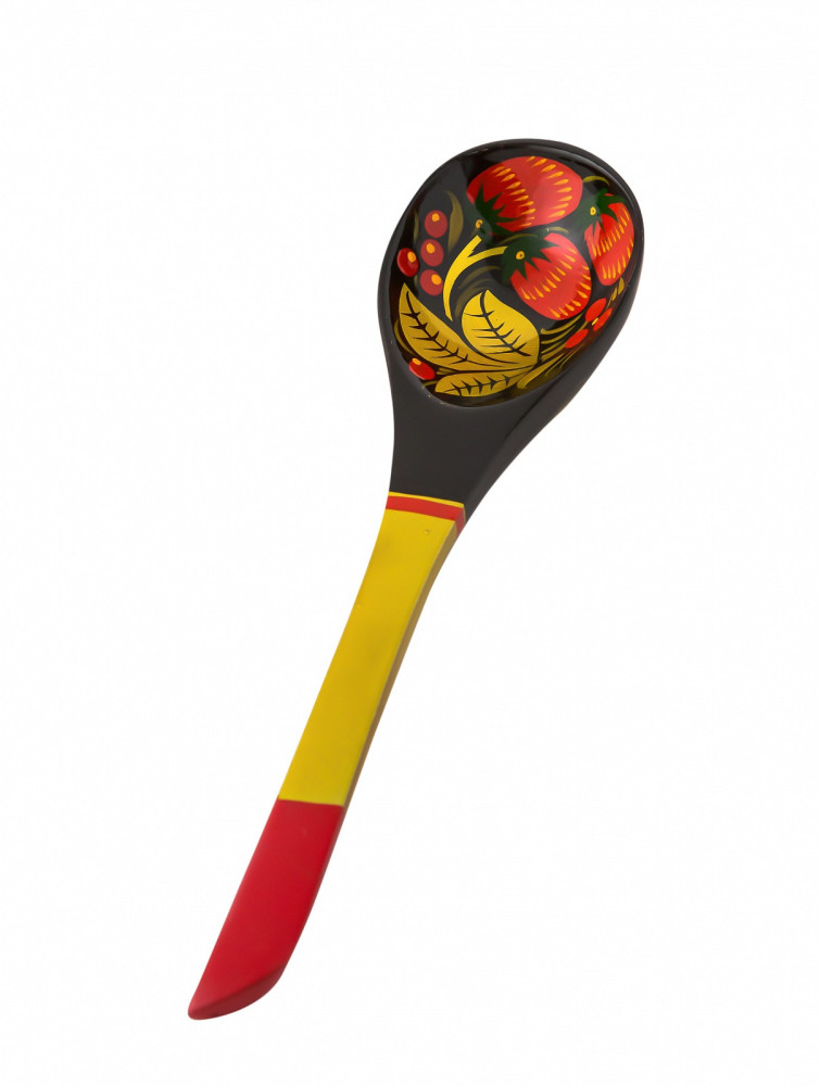 Salad Spoon handpainted Wooden (by Golden Khokhloma)