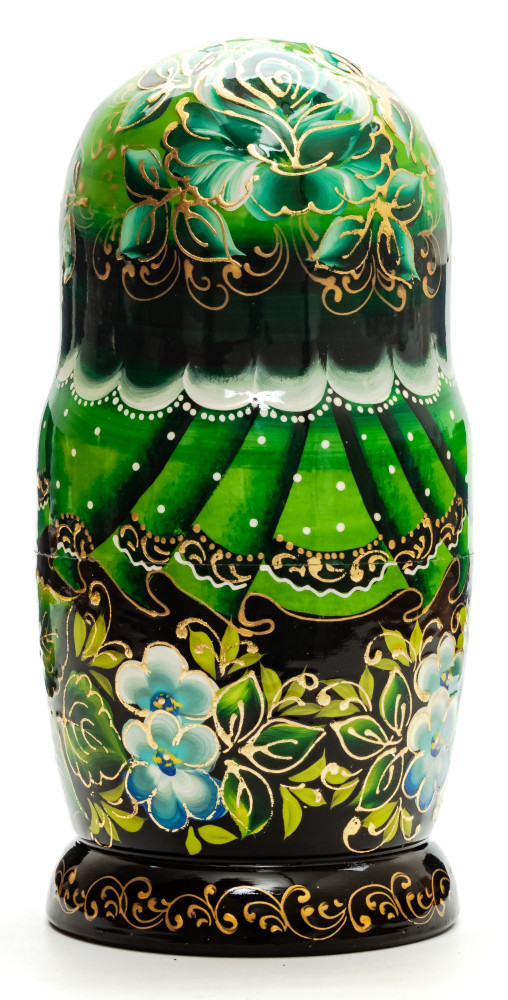 200 mm Summer Flowers hand painted Russian Matryoshka Doll 7 pcs (by Summer Shine)