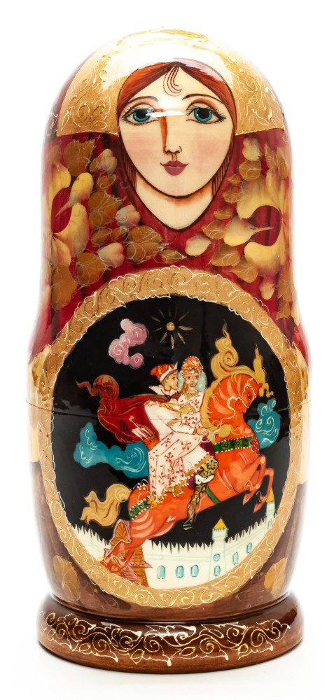 Shop Exclusive Nesting Dolls 220mm Russian Fairytale hand painted Matryoshka round Doll 7pcs (by Golden Cockerel) online at Skazka.site | Eligible for fast shipping and free returns. 220mm Russian Fairytale hand painted Matryoshka round Doll 7pcs (by Golden Cockerel)