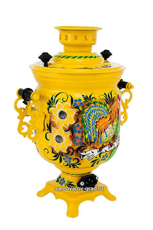 Country Rooster Hand Painted Electric Samovar Kettle