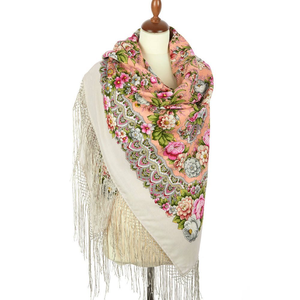 Shop Thick Woolen Fabric Shawls with Silk Fringe 148x148 cm Шаль «Желанная» online at Skazka.site | Eligible for fast shipping and free returns. Шаль «Желанная»