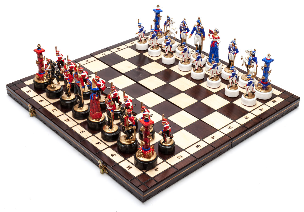490x490 mm The Battle of Borodino handpainted figures on wooden Chess Board (by Fyodor Chess Studio)