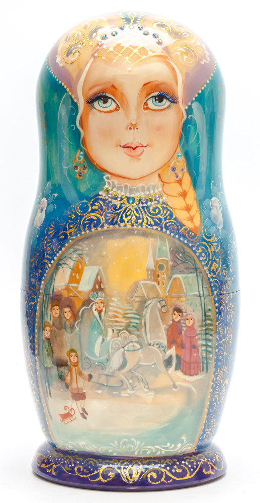 Shop Exclusive Nesting Dolls 270mm Russian Troika hand painted Matryoshka Doll 7 pcs inside (by Golden Cockerel) online at Skazka.site | Eligible for fast shipping and free returns. 270mm Russian Troika hand painted Matryoshka Doll 7 pcs inside (by Golden Cockerel)