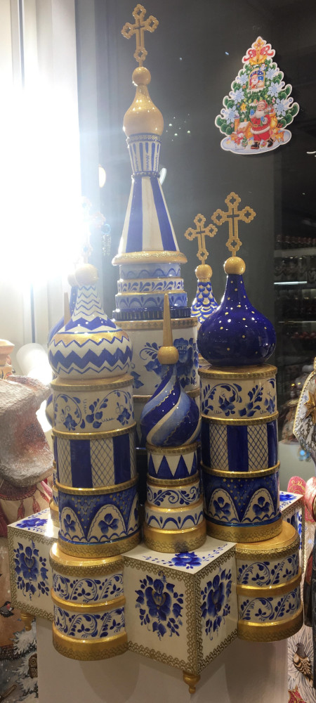 Saint Basil's Cathedral Gzhel Art Music Box
