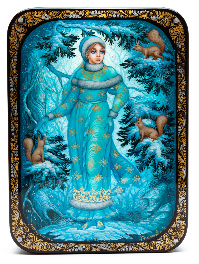 110x150mm Snowmaiden Hand Painted Jewellery Box (by Sadko Workshop)